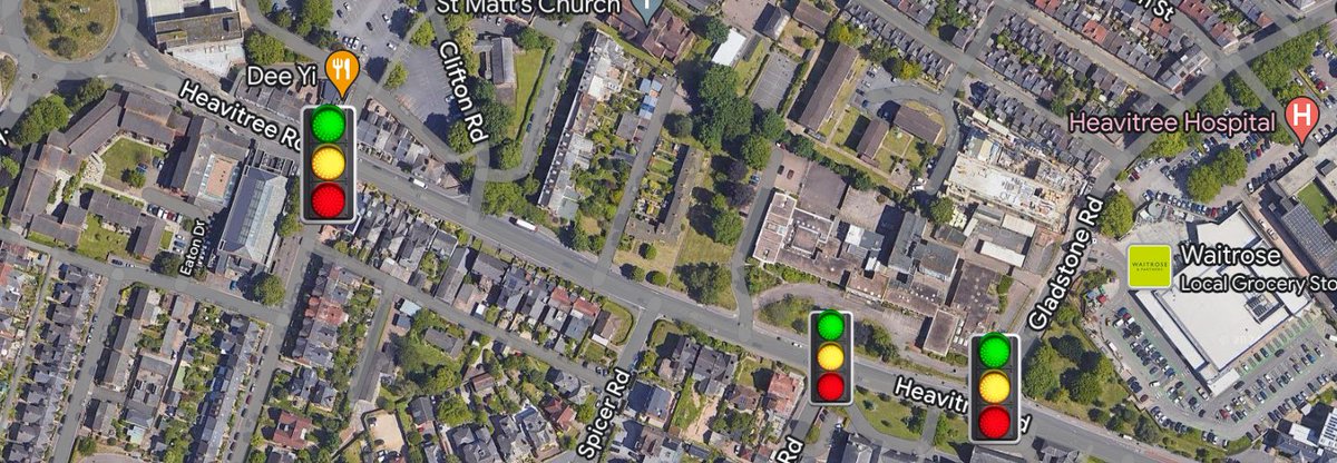 TRAFFIC LIGHTS ALL OUT 🚨🚦🚨🚦

Warning folks ‼️

Lights by closed Pyramids pool &amp; by Waitrose ALL OUT!!

Reported to DCC online 

Please take care