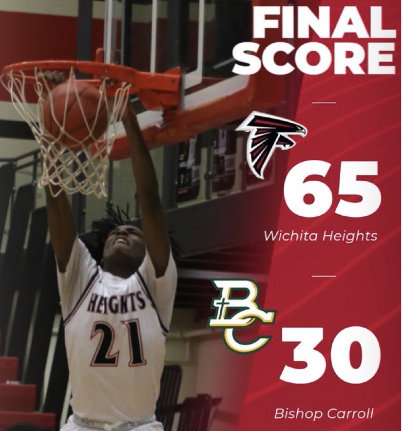 <a href="/WHtsHoops/">Wichita Heights Ball</a> earns 17th win 65-30 over Bishop Carroll. ⁦<a href="/AmalachiWilkins/">Amalachi Wilkins</a>⁩ 13 points, 10 rebounds, 6 blocks, 5 assists. ⁦<a href="/Chase_Rob3/">Chase Robinson</a>⁩ 13 points, 8 rebounds, 5 assists. ⁦<a href="/JT_hoopz/">Jalihn Timmons</a>⁩ 14 points. ⁦<a href="/Kmariofficial3/">K’Mari Holt #23</a>⁩ 11 points.