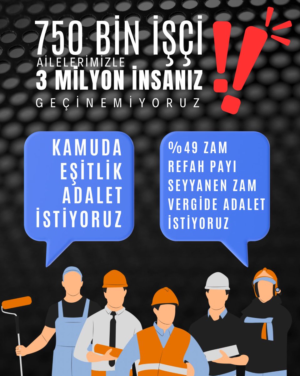 eylm_bcak35's tweet photo. ‼️ Lütfen RT paylaşalım‼️

📢 Her Kesime Verilen %49,25 Zam #Kamuişçileri nede Verilmelidir

📢 12 Bin ₺ Seyyanen Zam+Refah Payı Büyüyen Ülkemizde Kamu İşçilerinin İnsanca Yaşam Sürmesi İçin Gereklidir

📢 Vergide Adalet Sağlanmalı Yüksek Vergiler İşçinin Cebinden Çalmamalıdır https://t.co/Y1LRQdUgsz