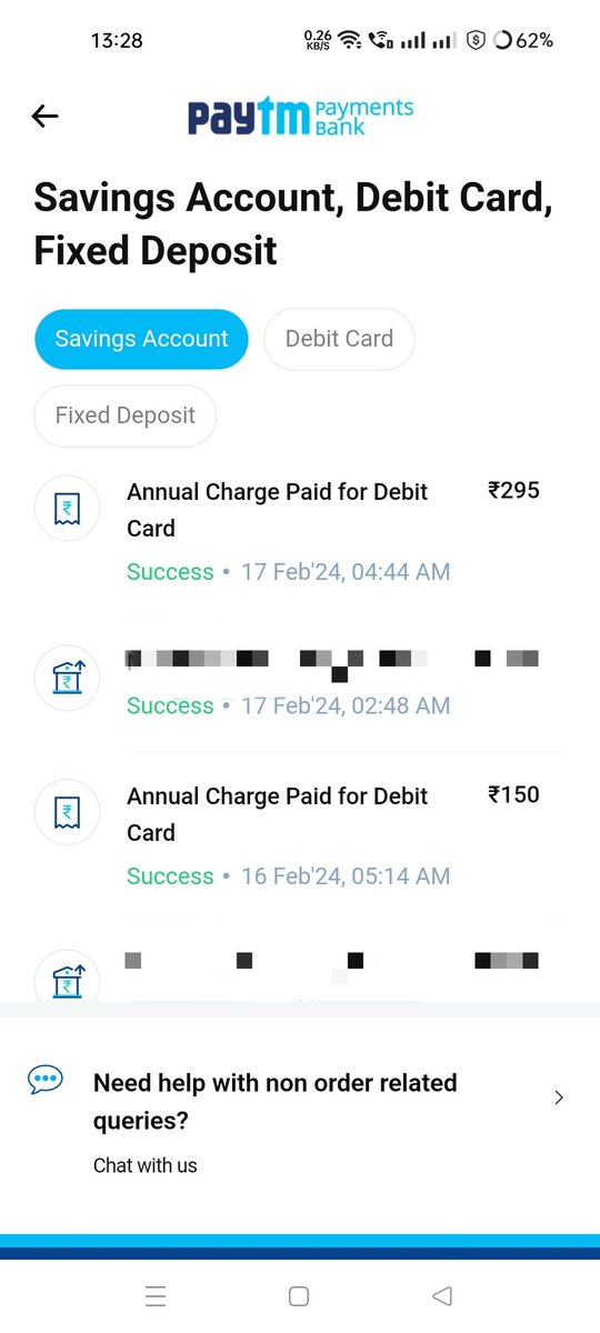 manojmourya13's tweet photo. They are shutting down Paytm payments Bank deposit facility then how can they deduct debit card charges of 2024-25 in advance?
Why are they doing this?
If there will be no deposit in the account then what will I do with that debit card?
@PaytmBank  @Paytmcare @Paytm @RBI https://t.co/8lbDJgA8ts
