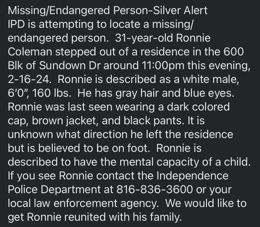 Independence, MO Police Department tweet media