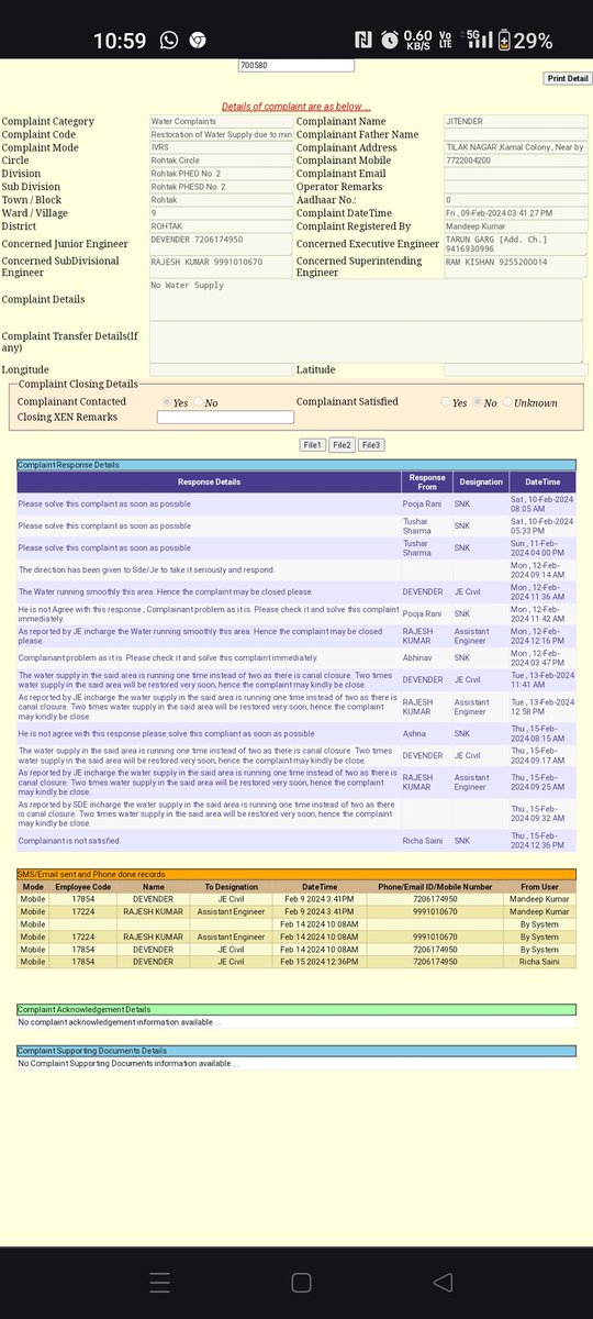 jitenderrathee9's tweet photo. @phedhry @cmohry after 10 days there is no solution, situation as it is in Kamal colony tilak nagar rohtak,please solve our water supply issue 🙏🙏 7722004200 https://t.co/KxVd9pbaDB