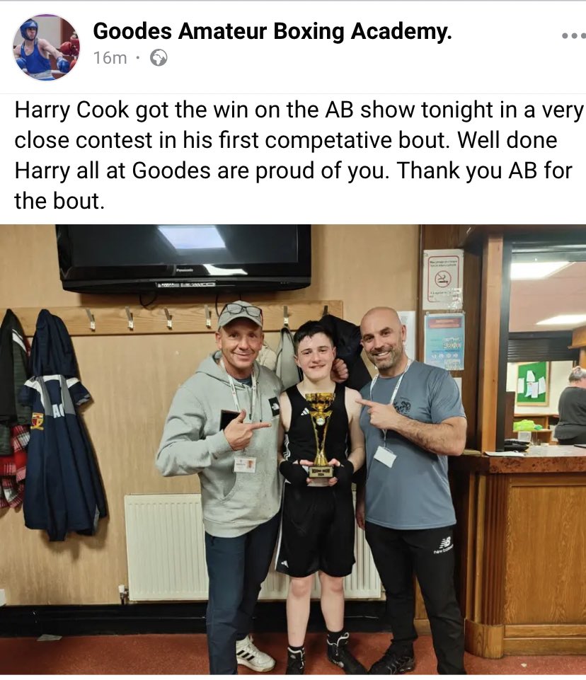 Super proud. Well done my boy  🥊🥊🥇#teamcookie #bluecorner