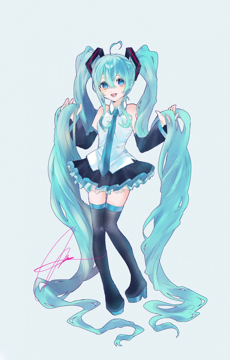 初音ミク「#初音ミク 」|もぶきャらのイラスト