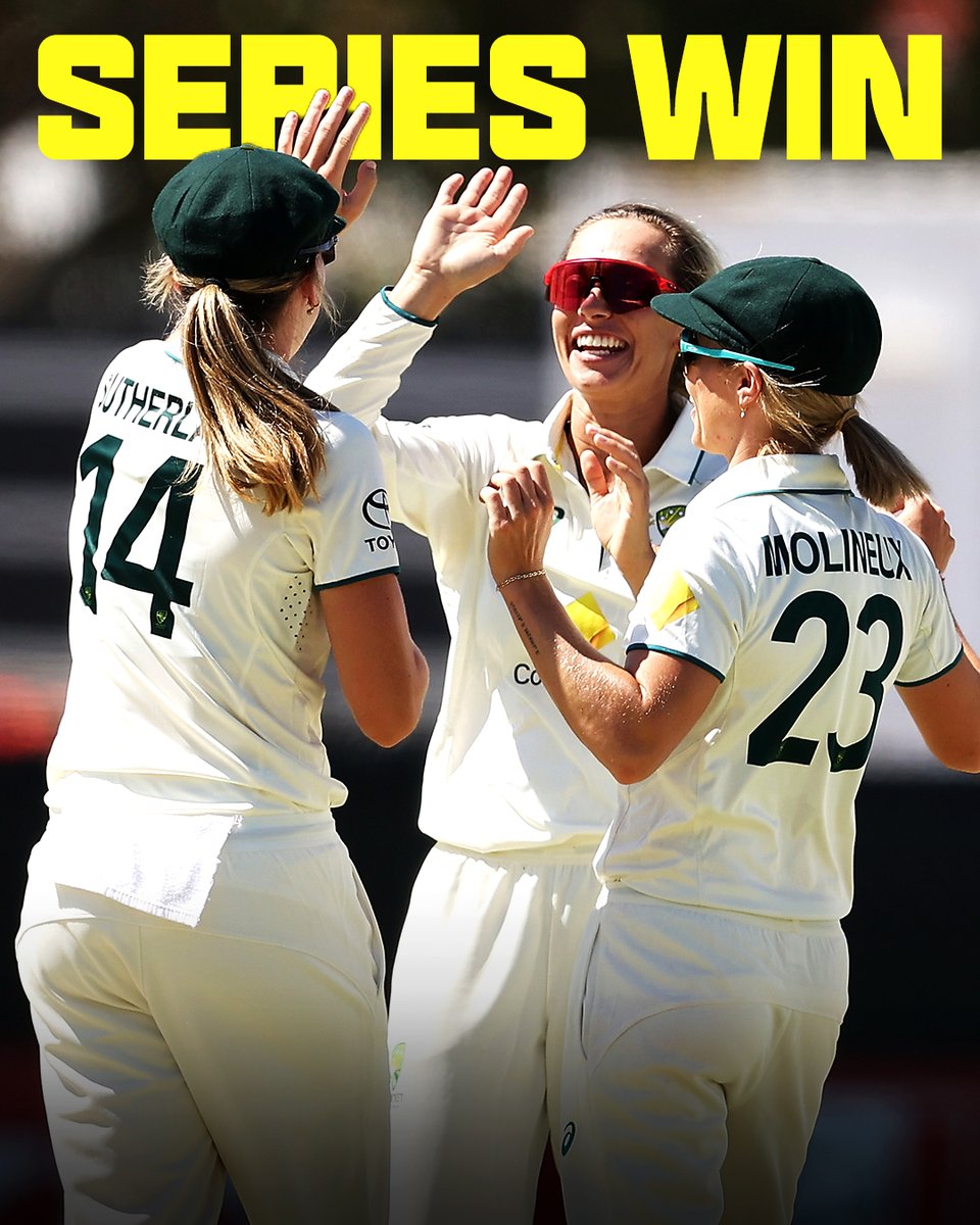 Alana King takes the final wicket of the Test match to seal a magnificent series win! 

#AUSvSA