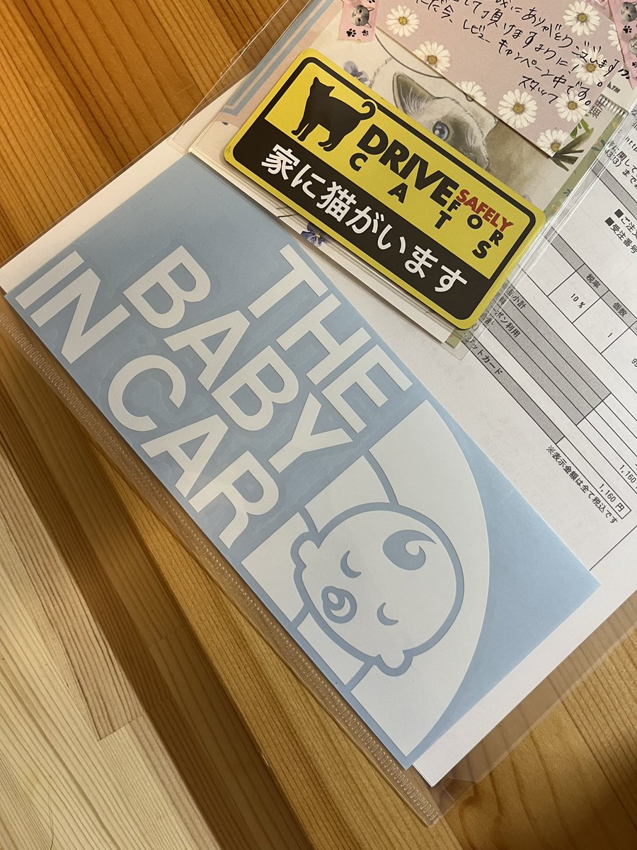 マイカーをGETしたので、災害時や自分の有事に猫が家にいることを教えるマグネットをget！🐱 馴染んでるしかわいい🥺寄付にもなります！猫飼いさんオススメ！！