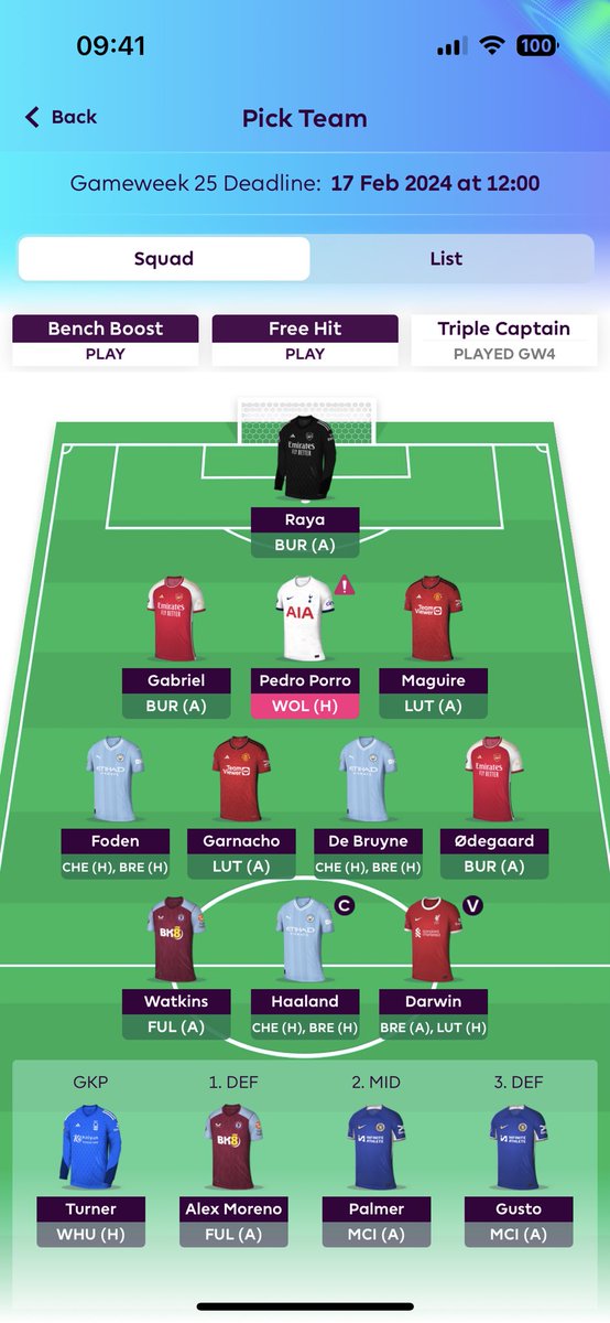 FPL_Beginner's tweet photo. Porro out for a -8 or just go with Moreno? 🤔 #FPLCommunity #FPL #DGW25 https://t.co/8jNrSzCJr7