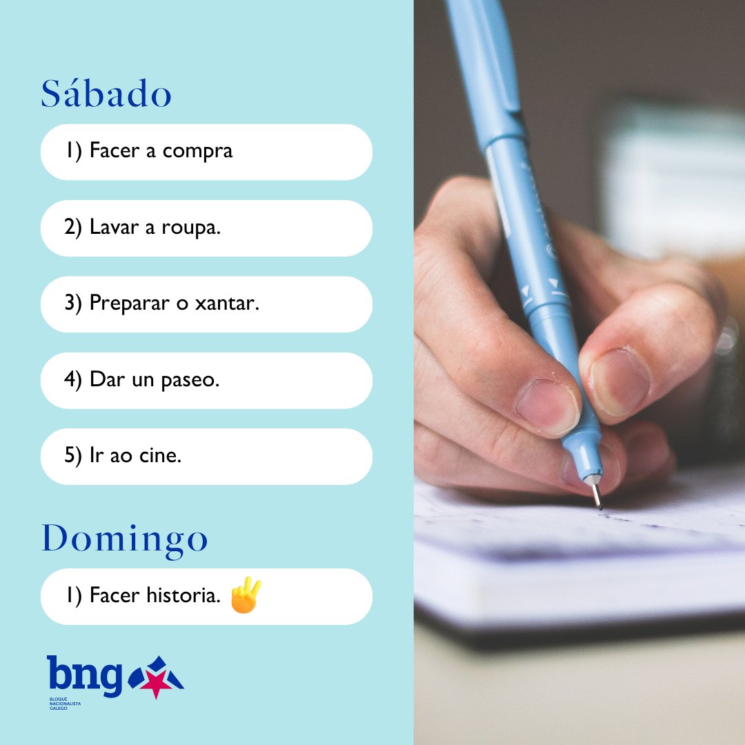 Hoxe é día de compartir, de natureza, de café con amizades, de cociñar, de limpar a casa...do que vós queirades 😉! Mañá é día de: facer historia 💙.