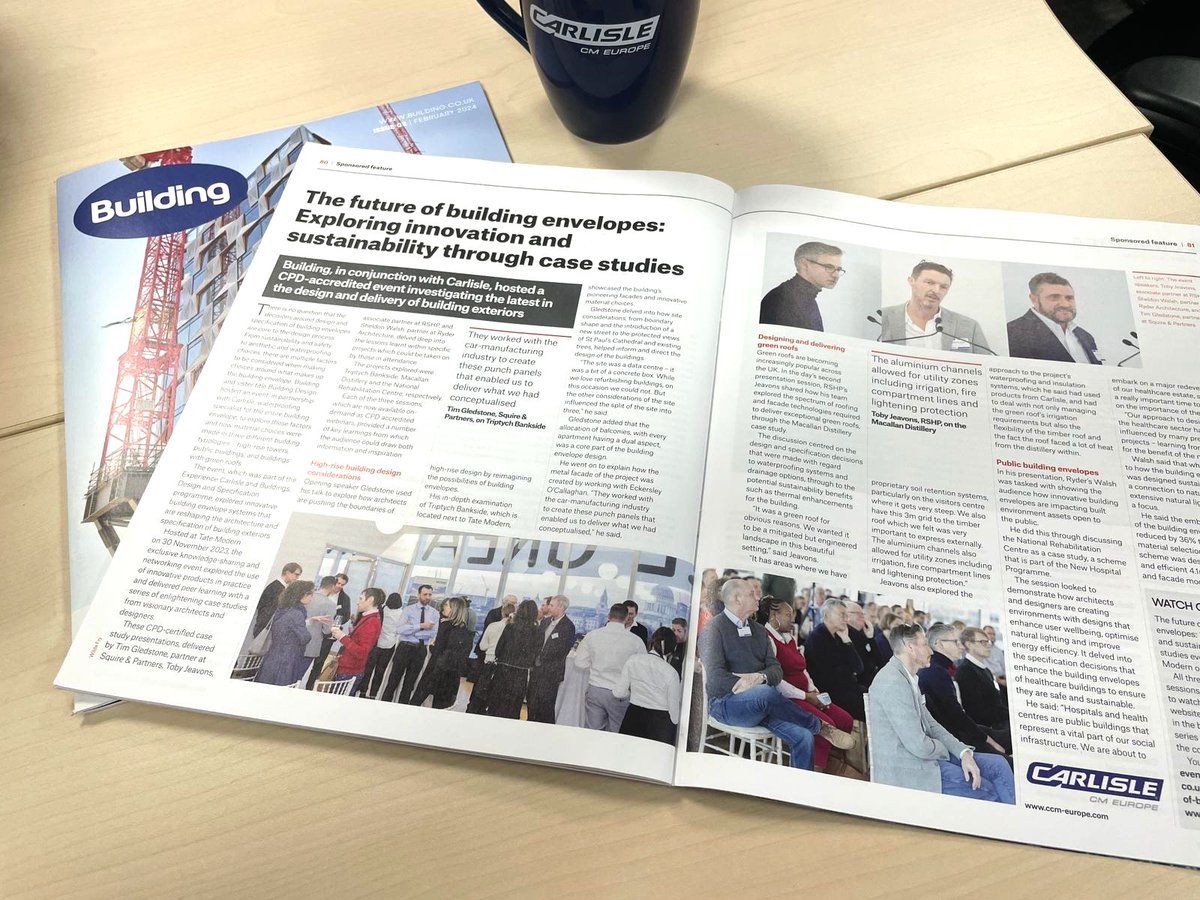 Just out! In the latest issue of Building Magazine,  read all about leading architects and designers gathered at Tate Modern to discuss innovative building envelope systems in different typologies. Get your copy today! Have a lovely weekend 😀