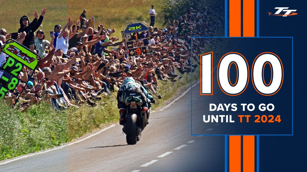 1️⃣0️⃣0️⃣ DAYS

100 days until we line the hedges
100 days until they line Glencrutchery Road
100 days until the Greatest Roadracing Spectacle returns. 

Are you ready to witness history? #TT2024
