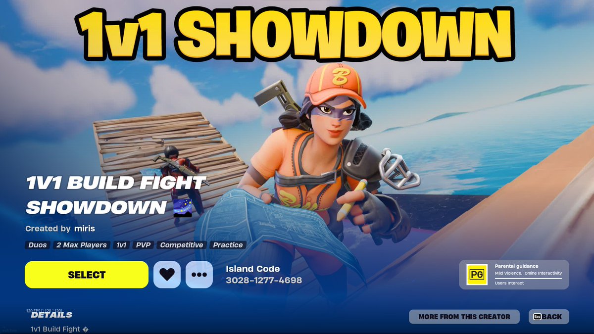 Presenting: 1v1 Build Fight ShowDown 

1v1 BuildFight
0 Delay
Build Reset
Change Background
CH5 Weapons

Code: 3028-1277-4698