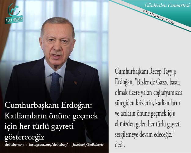 Cumhurbaşkanı Erdoğan: Katliamların önüne geçmek için her türlü gayreti göstereceğiz elcihaber.com/haber/cumhurba… #haber #Gazze #Turkiye