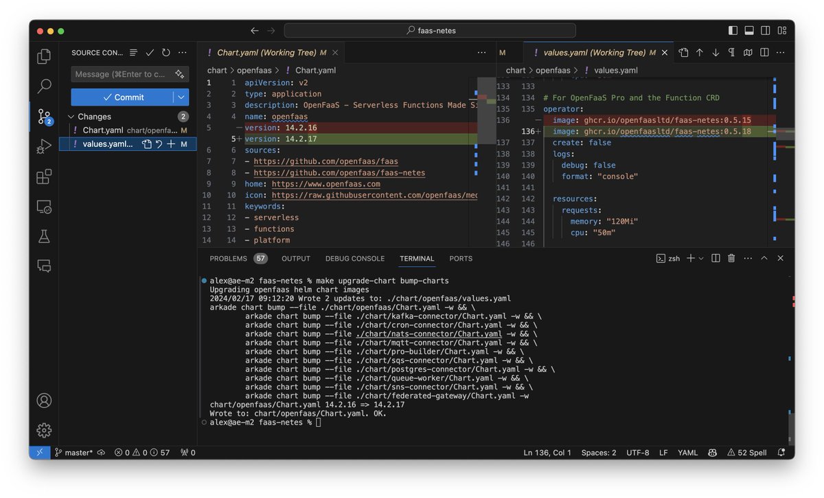 We may end up being the only users of these features, but it's already making a difference. arkade can bump the image tags in your Helm charts (whilst ignoring RC tags), and also bump the Chart.yaml version More in the README: arkade.dev