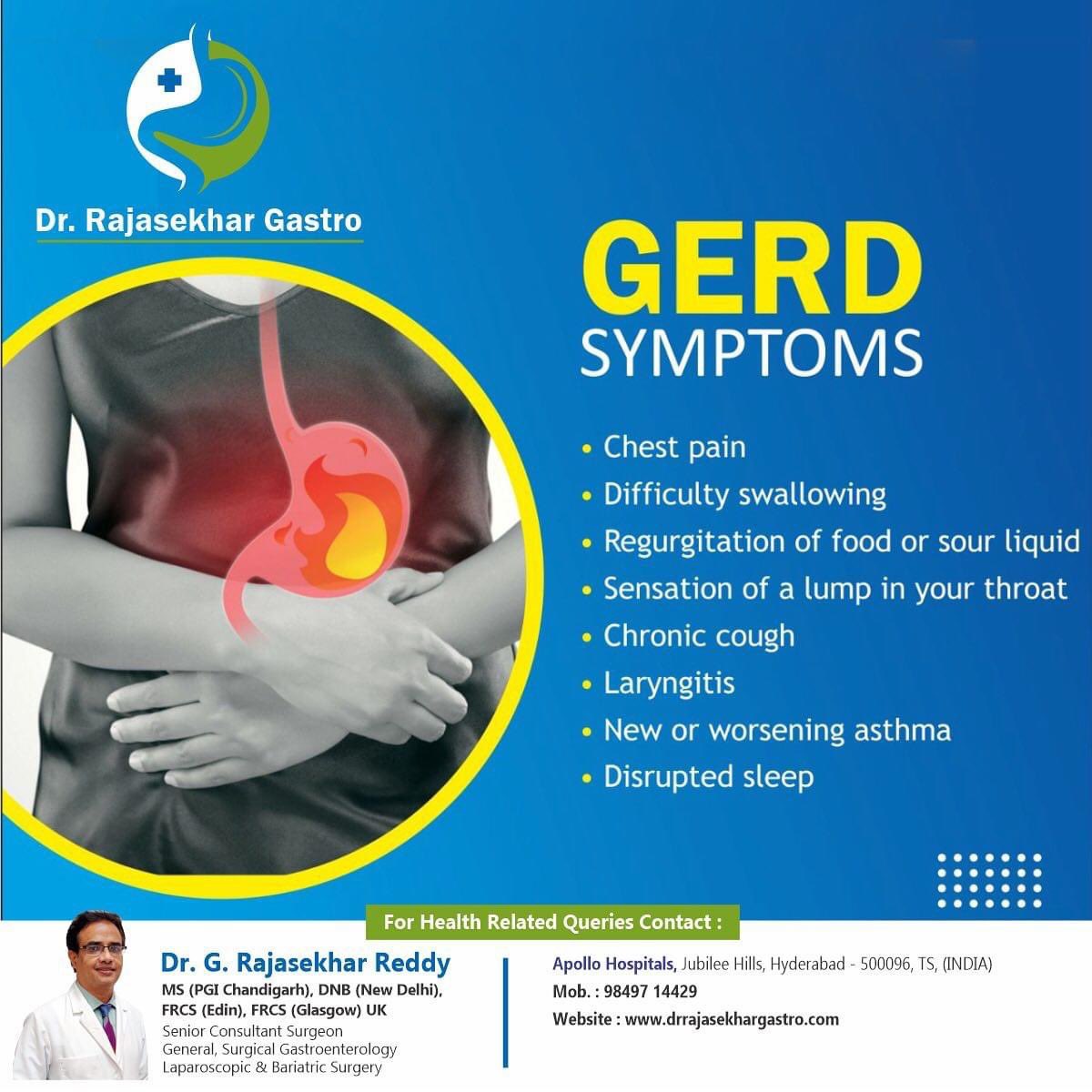 GERD SYMPTOMS

Best Gastroenterologist in Hyderabad

📞Mobile: 98497 14429

#laparoscopicsurgery #gastrointestinal #gastronomy #gastronomie #gerd #gastroesophagealrefluxdisease #gastropost #gastrosurg #gallbladder #gallbladdersurgery #gallbladderproblems #herniasurgery #hernia
