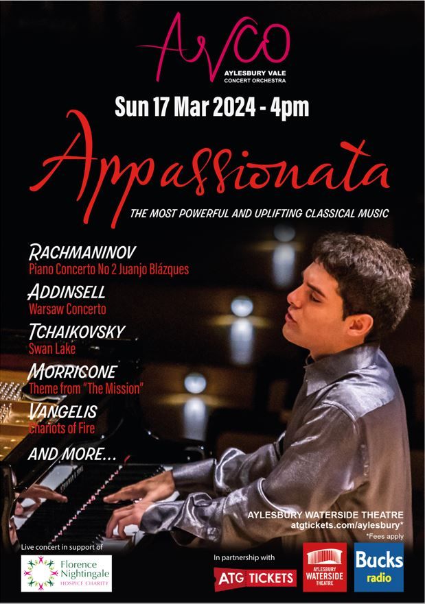 On Sunday 17 March Aylesbury Vale Concert Orchestra is performing an afternoon of classical music at Aylesbury Waterside Theatre. All proceeds to Florence Nightingale Hospice Charity > bit.ly/49DrKS6 #Aylebury #ClassicalMusic #Fundraiser <a href="/concertvale/">Aylesbury Vale Concert Orchestra</a> <a href="/fnhcofficial/">Florence Nightingale Hospice Charity 💙</a>