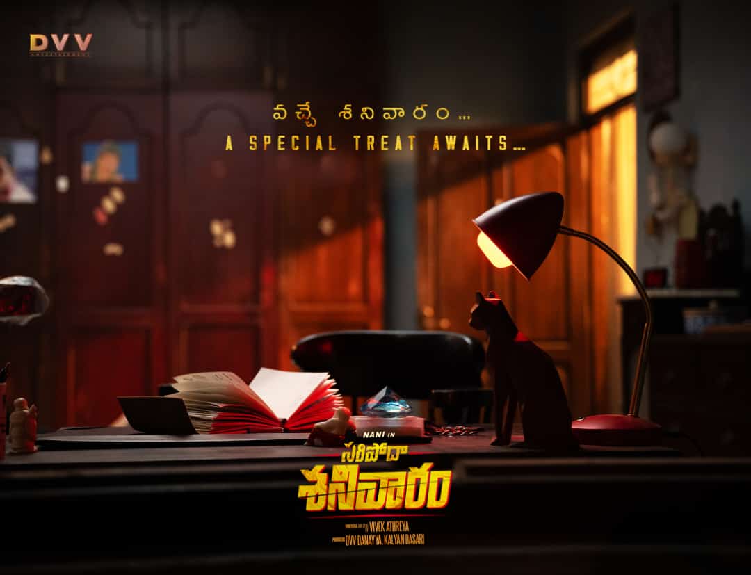 Next Saturday is going to be a BLAST 💥💥 Stay tuned…A SPECIAL TREAT AWAITS…. #SaripodhaaSanivaaram Natural 🌟 @NameIsNani @iam_SJSuryah @priyankaamohan #VivekAthreya @JxBe @muraligdop @karthikaSriniva @IamKalyanDasari @SonyMusicSouth