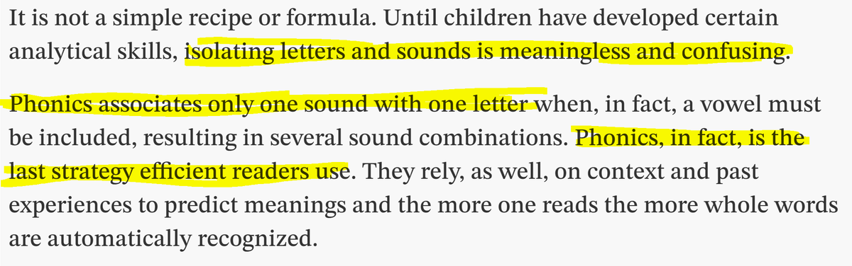 This quote from @brockueducation Professor Dr. Sharon Abbey published as a letter to the editor in @TorontoStar is a shining example of all that is wrong with university teacher training in Ontario. #RightToRead thestar.com/opinion/letter…