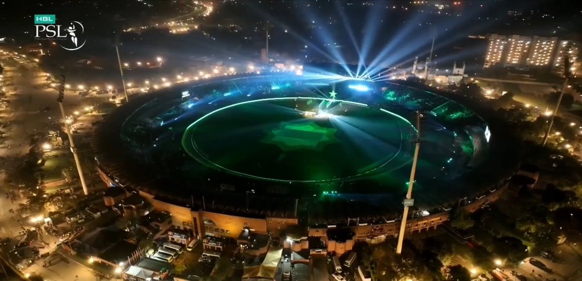 Beautiful View Of Gaddafi Stadium Lahore. ❤️🇵🇰 #HBLPSL9