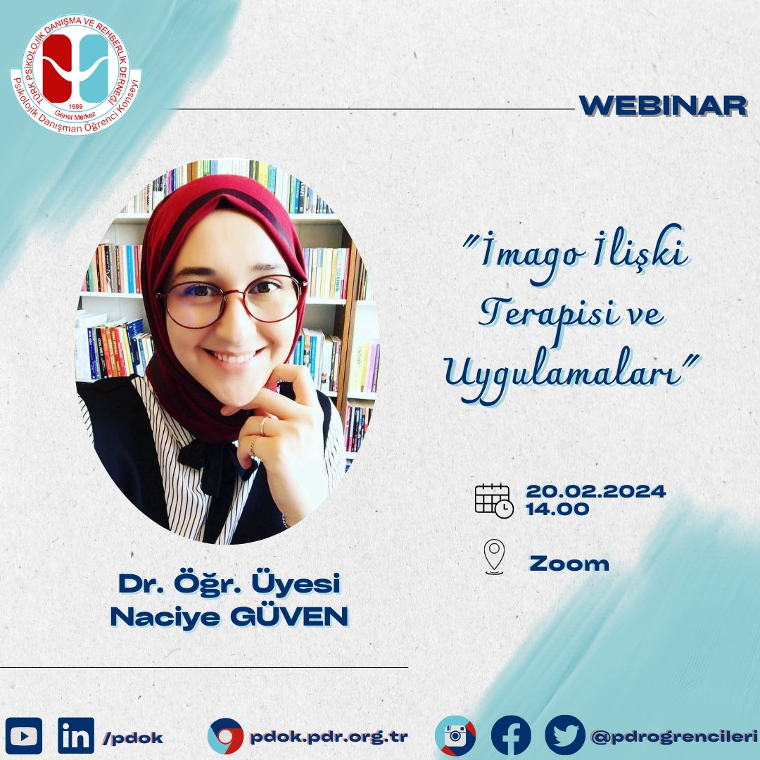 PDOK (@pdrogrencileri) on Twitter photo Merhaba PDOK Ailesi!✨
Bir webinar ile daha karşınızdayız🥰
“İmago İlişki Terapisi ve Uygulamaları” konulu webinarımızı, Dr. Öğr. Üyesi Naciye Güven hocamız ile gerçekleştireceğiz. 🙏🏻 Merhaba PDOK Ailesi!✨
Bir webinar ile daha karşınızdayız🥰
“İmago İlişki Terapisi ve Uygulamaları” konulu webinarımızı, Dr. Öğr. Üyesi Naciye Güven hocamız ile gerçekleştireceğiz. 🙏🏻