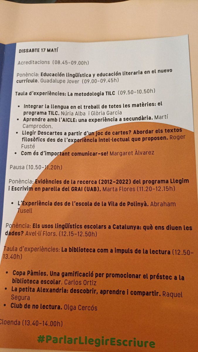 TILC_SSRL's tweet photo. Agraïdes de poder difondre els principis del #TILC com a metodologia per contribuir a millorar l'alfabetització disciplinària. La llengua és l'eina indispensable per assolir totes les competències. @idp_iceub @educaciocat #ParlarLlegirEscriure @mireiahugas https://t.co/WWWbP8Di8Z