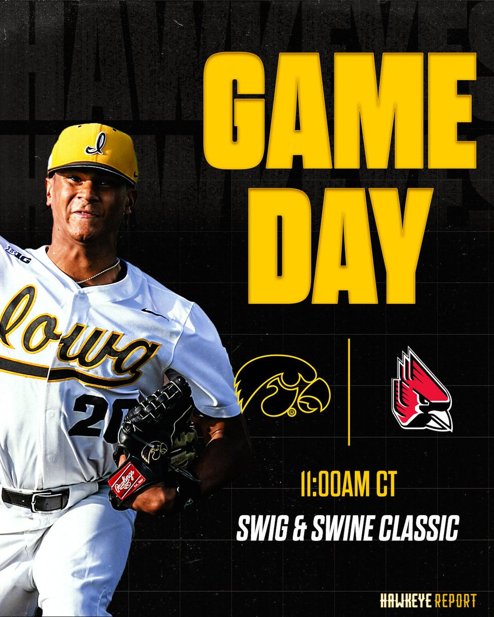 Iowa Baseball Gameday

🆚: Ball State Cardinals
🏆: Swig &amp; Swine Classic
📍: Charleston, SC
⏰: 11:00am CT
📺: HiCast Sports Network ($)