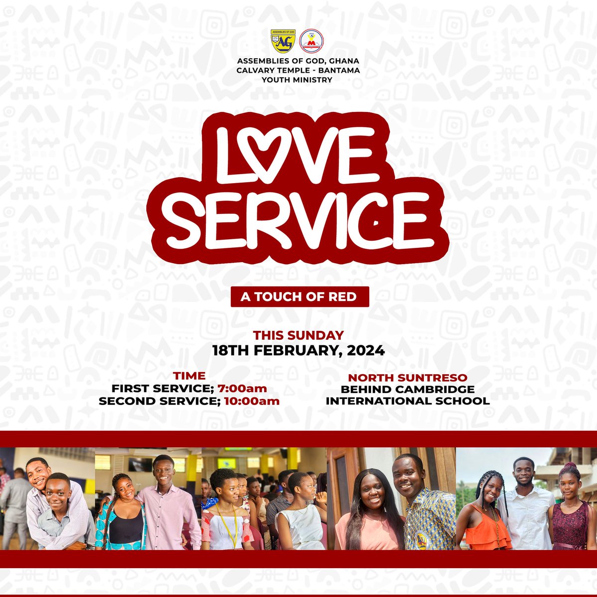 ctagyouthchurch's tweet photo. Are you excited about Love❤️ Service??
It's a #TouchofRed🔴. Don't miss out, see you tomorrow, God willing😍

_ _ _ _ _ _ _ _ _ _ _ 
#SundayService 
#LoveService
#SendTheLight https://t.co/5q1jAZTJLN