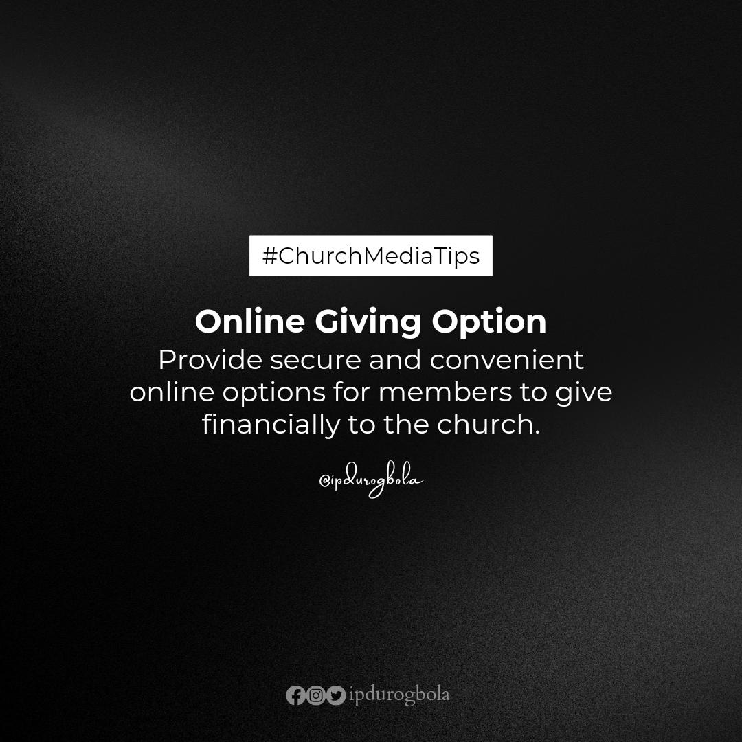 ipdurogbola's tweet photo. #ChurchMediaTips #tip16 #DigitalMinistry #AyanfeTemi2020 #church #jesus #God #bible #christian #love #faith #worship #jesuschrist #gospel #giving #online https://t.co/u5Rau5nyYk