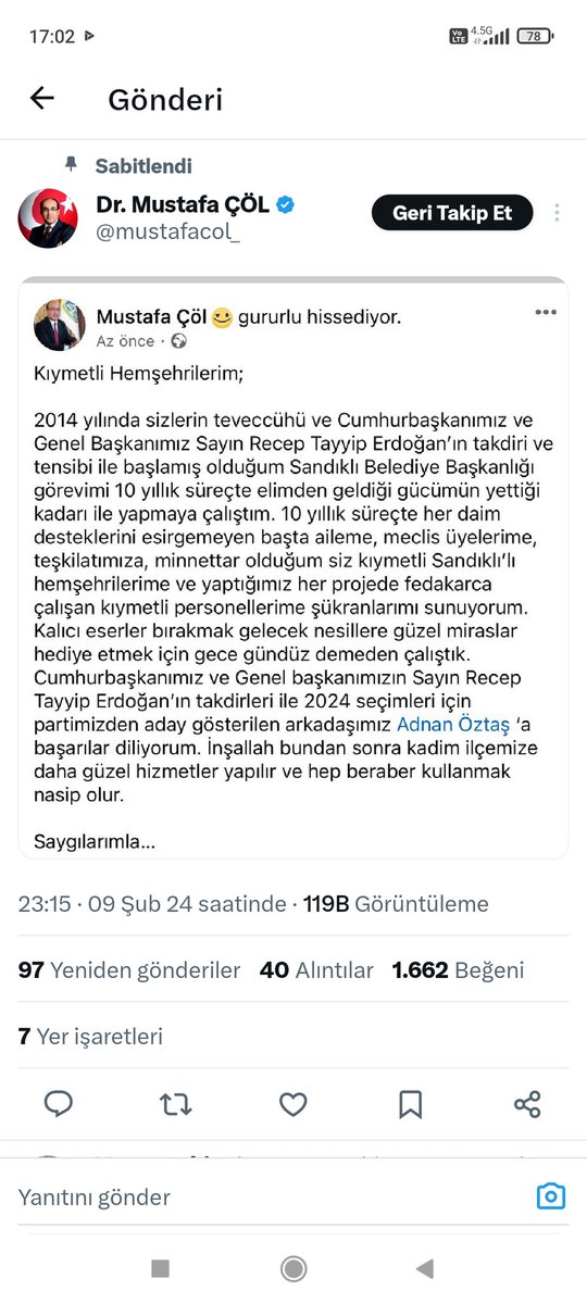 Bu tweeti atıp sonra da Yeniden Refah Partisinden aday olmak.. Olmadı @mustafacol_ olmadı