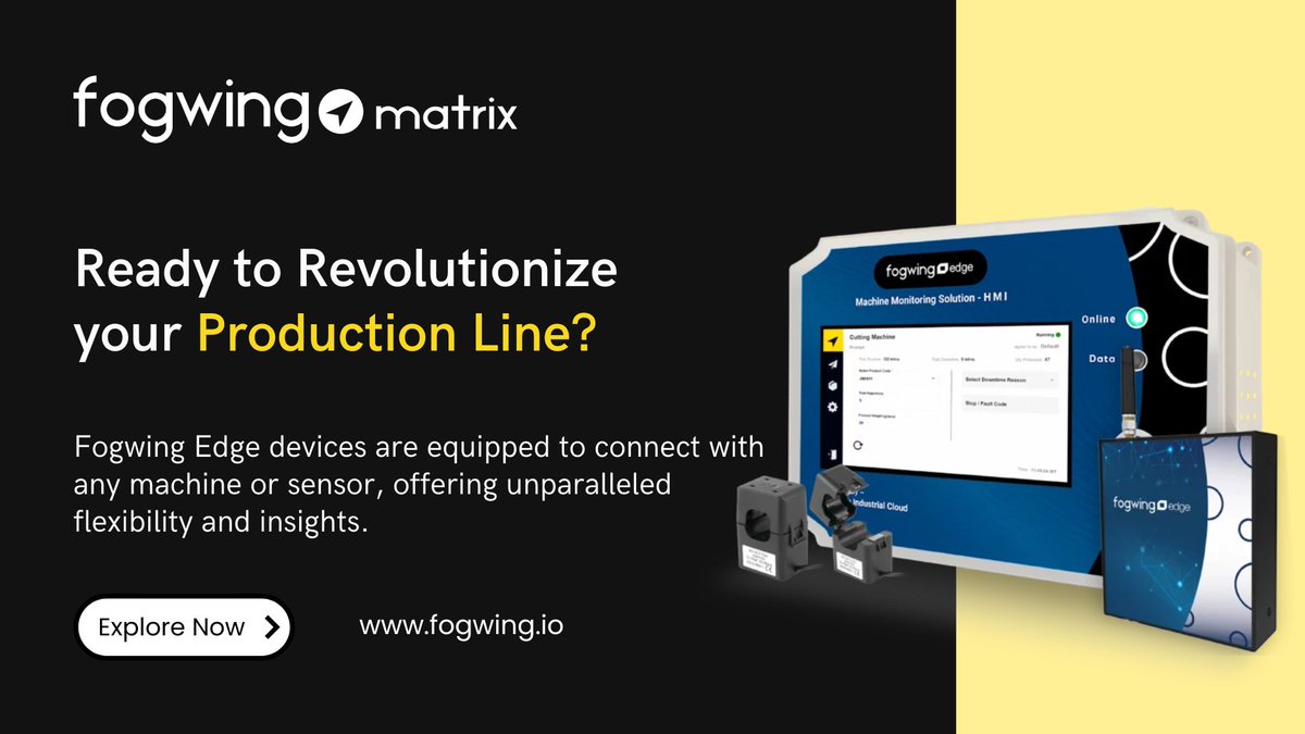 Elevate your production line to new heights with Fogwing Edge devices! Explore More: lnkd.in/gUP-gWDP Revolutionize your operations and stay ahead of the competition. Discover the power of Fogwing today! #Industry4.0 #EdgeComputing #IoT #Innovation #IIoT #Fogwing