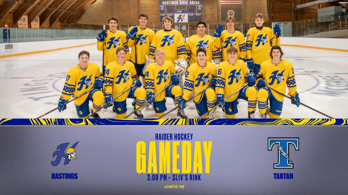 The Raiders will wrap up the regular season today on home ice vs. Tartan and celebrate the class of 2024. JV - 12:00pm Senior Ceremony - 1:30pm Varsity - 2:00pm Radio - @KDWA1460 Tickets - gofan.co/event/1152805?… Go Raiders!
