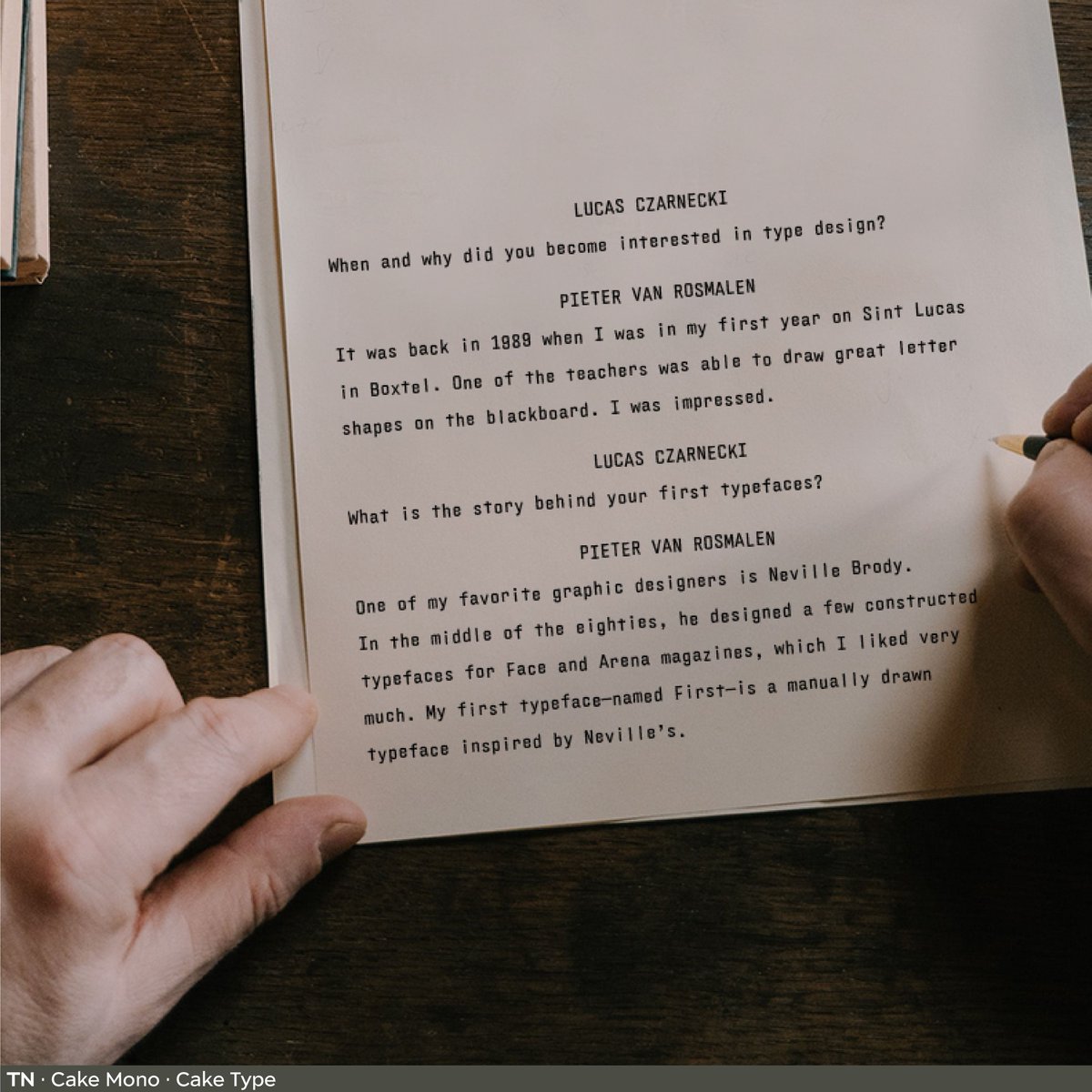 TypeNetwork's tweet image. Enhance your typographic finesse with Cake Mono by @CakeType. Developed for the CakeType website, this monospaced font adds unparalleled flair to coding, office correspondence, and screenplays. License it here: buff.ly/3OOqUdn