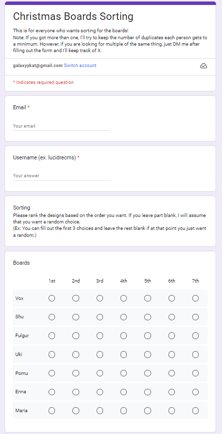 lucidrecms's tweet photo. here's what the sorting form looks like! the one for the badges is the exact same https://t.co/X34oNkBYfY