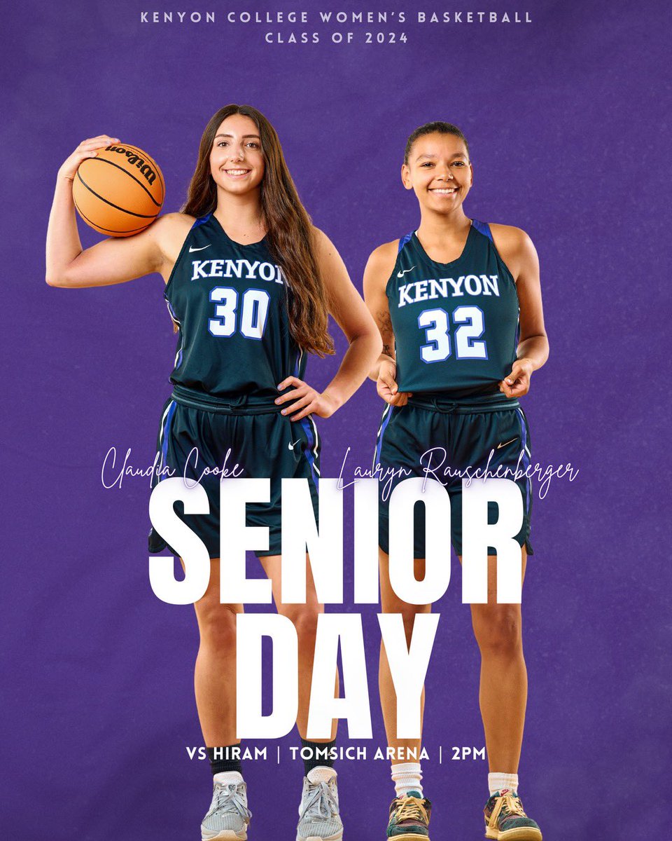 It’s SENIOR DAY!! Come pack the KAC and show your support for our two seniors and our last regular season game vs. Hiram at 2pm! 🤩