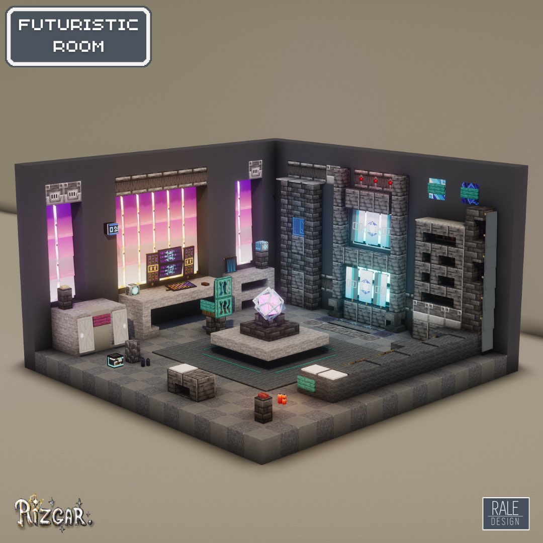 RaleDesign's tweet photo. Minecraft Futuristic Interior #minecraft #mc #minecraftbuilds #minecraftdesigns #minecraftinspiration #minecraftdecoration

⬇️ Download my Builds on Patreon (bio) https://t.co/MLEttplzXJ