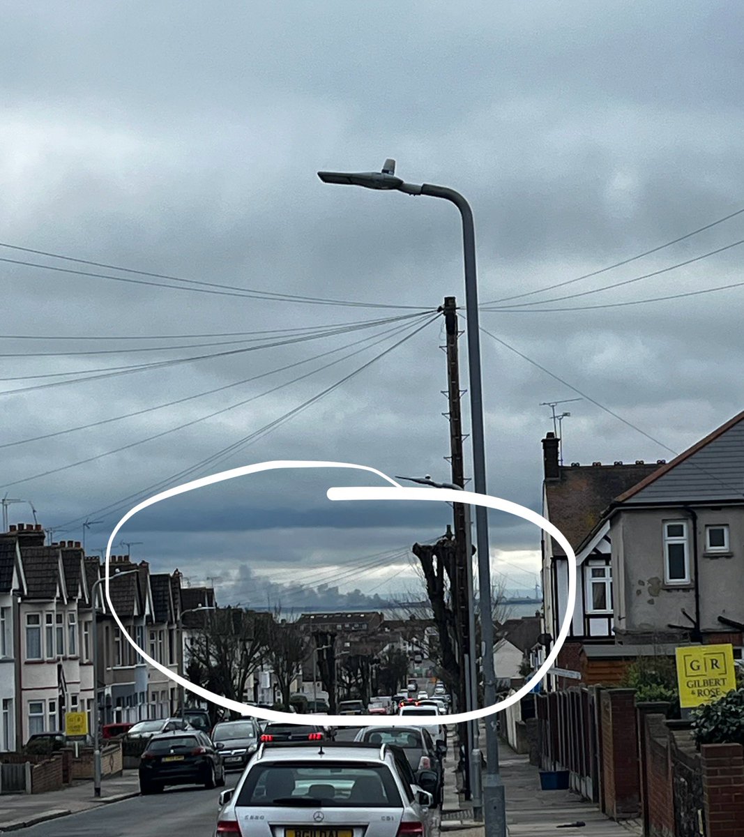 Anyone know wtf is happening over on the Isle of Grain?! The whole estuary horizon appears to be on fire, thick billowy smoke visible from Southend…