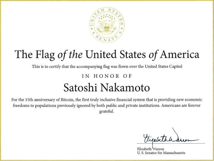 simplykashif's tweet photo. The US Flag was flown over the United States Capitol in honor of the one and only:

S A T O S H I     N A K A M O T O

Respect✊✊ https://t.co/Dsc7fNIwFM