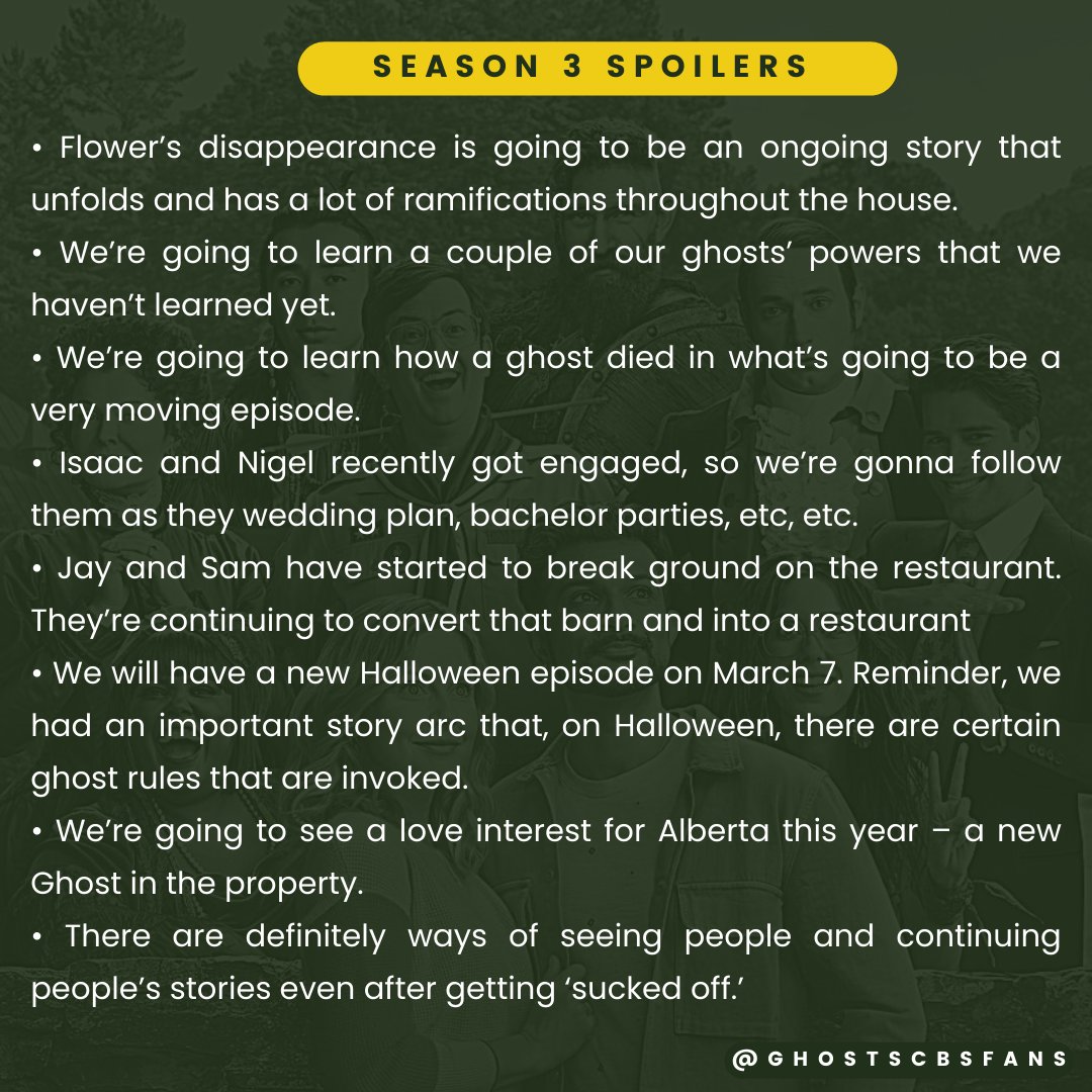 #GhostsCBS Season 3 spoilers 👻 #ghostspoilers
