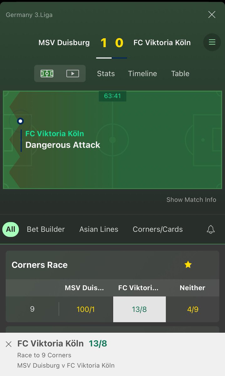 cornerkings90's tweet photo. 🔥Inplay Single🔥

⚽️ FC Victoria Köln

🚩Race to 9

💰13/8 https://t.co/xr7gkW6HlE
