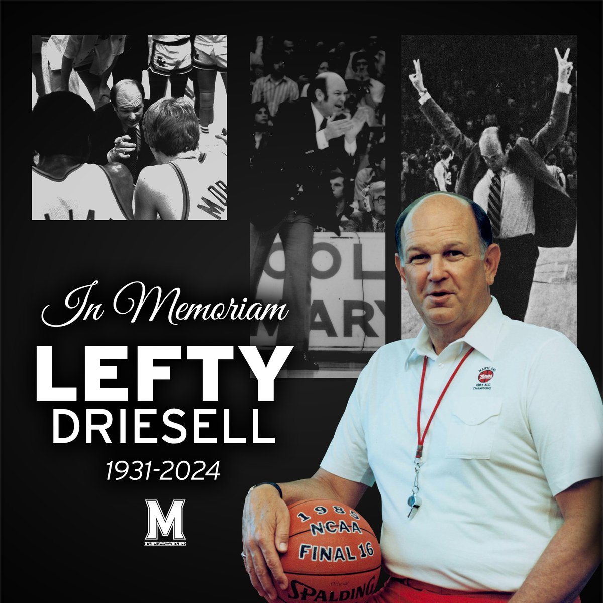 TerrapinHoops's tweet image. A Maryland icon. A college basketball legend.

We mourn the passing of the one and only Lefty Driesell

More: go.umd.edu/3UEj0Hn