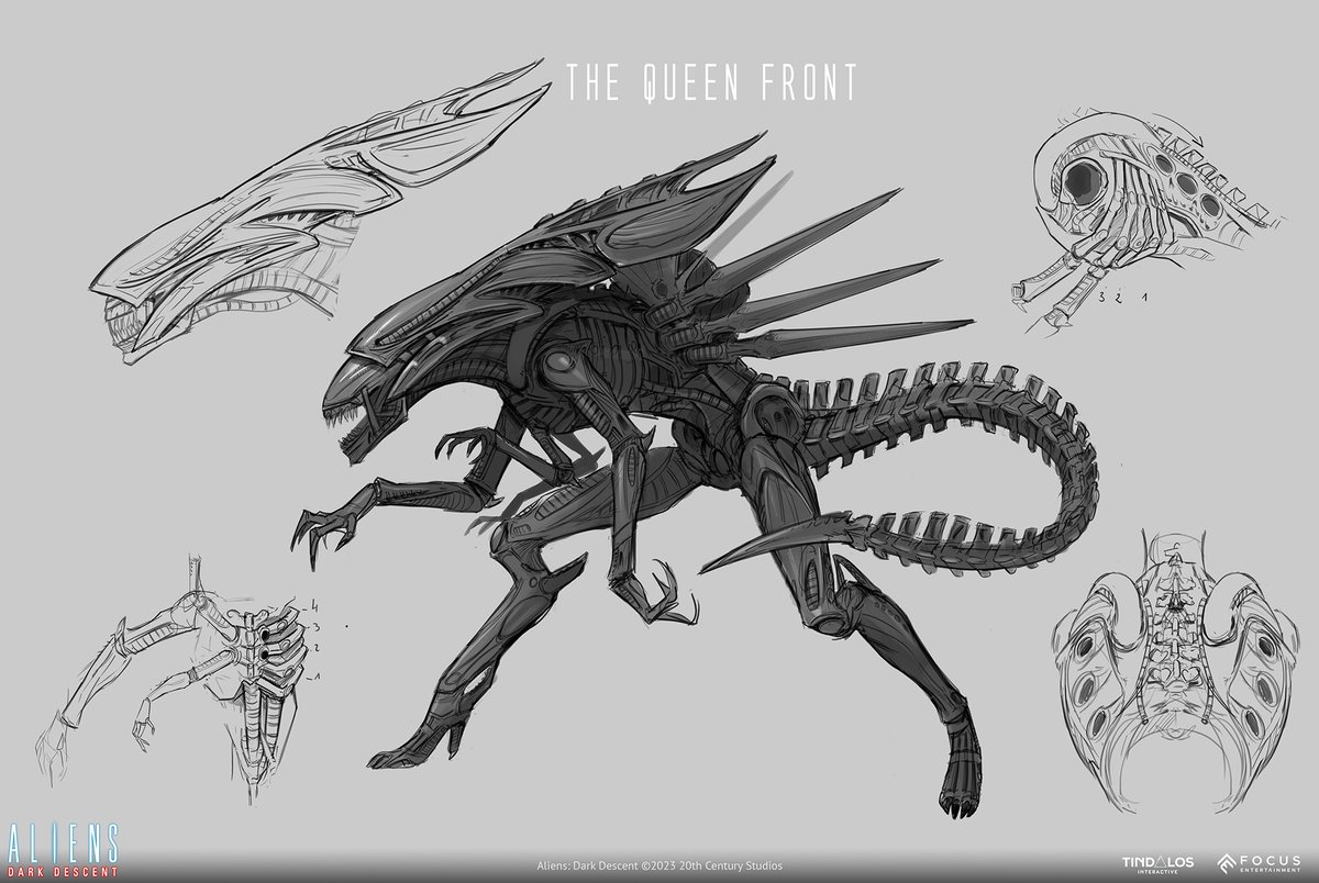 avpgalaxy's tweet photo. This selection of fantastic concept artwork for Aliens: Dark Descent is the work of the talented Raymond Sebastien! #Alien #Aliens #AliensDarkDescent #Xenomorph #XenomorphXX121 #HRGiger #StanWinston #RaymondSebastien #AlienRomulus https://t.co/tCT73wZxxg