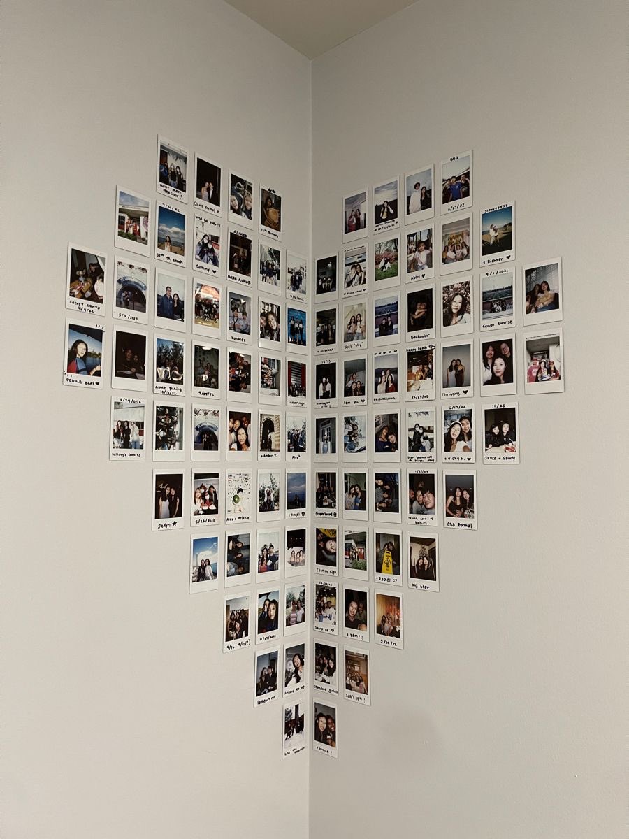 - Heart shaped Polaroid wall 😍📸