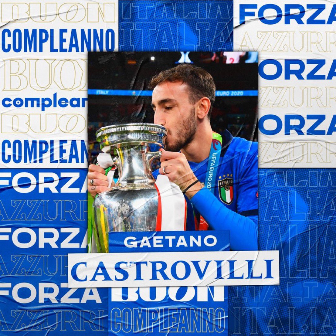 Azzurri's tweet image. 🎂 Buon compleanno a Gaetano #Castrovilli che festeggia 2️⃣7️⃣ anni 🎉

🏆 Campione d'Europa

#Nazionale 🇮🇹 #Azzurri #VivoAzzurro