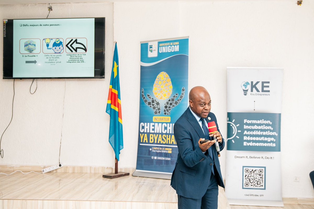 KivuEntrepren's tweet photo. Kivu Entrepreneurs / GVB SARL, honoré d'être invité, a partagé son expertise lors du lancement officiel de l'incubateur CHEMCHEM YA BYASHARA par l'Université de Goma. 
… https://t.co/n6nFpK2Vkb