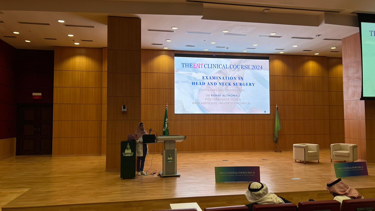 ORL_SC_KAU's tweet photo. 📝| Dr. Rahaf Althomali is currently presenting “HNS examination”

#TheENTClinicalCourse https://t.co/eD1qNlJQgL