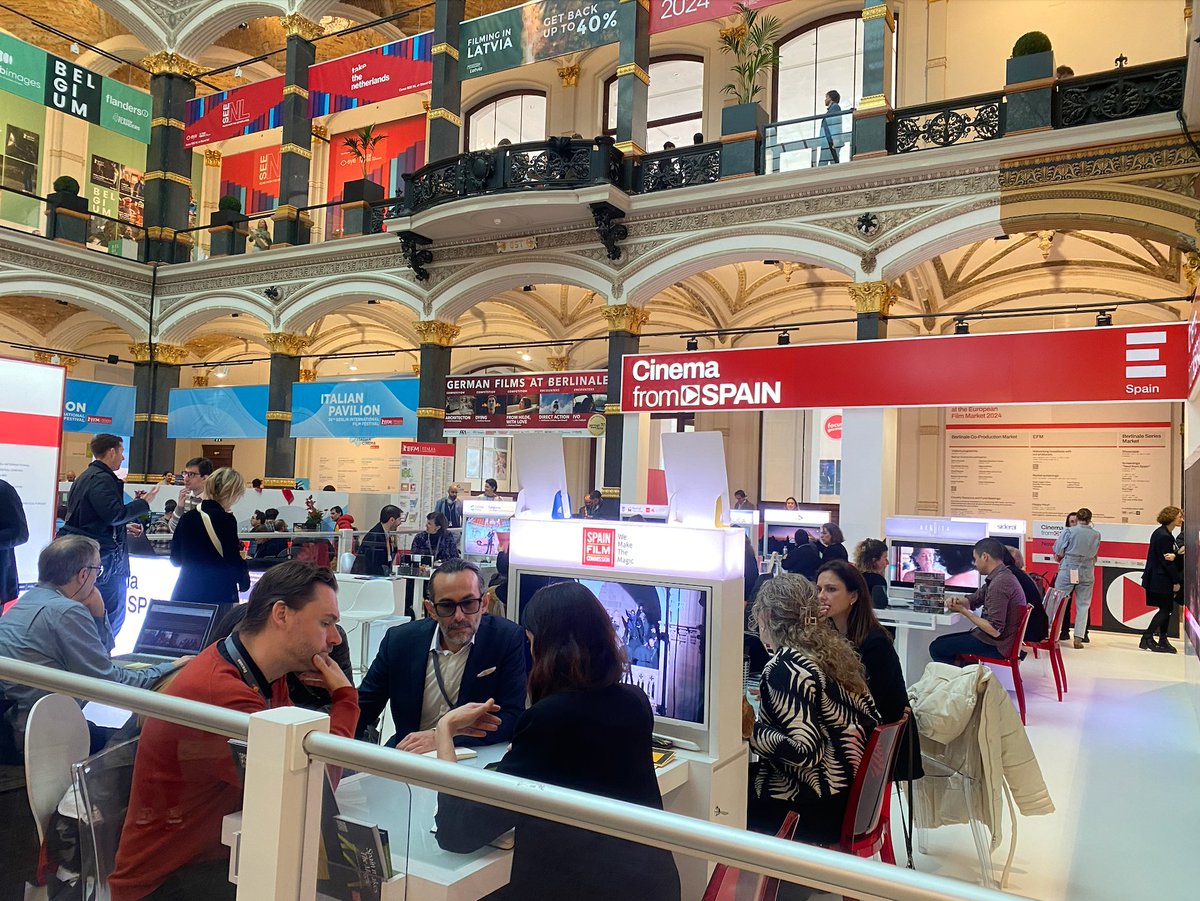 SpainFilm's tweet photo. Schönen Samstag!📍Meet us at the Cinema from Spain stand (Martin Gropius Bau) #ShootinginSpain #SpainAVSHub #EFMBerlin #Berlinale @efm_berlinale https://t.co/xV2zzAEqDk