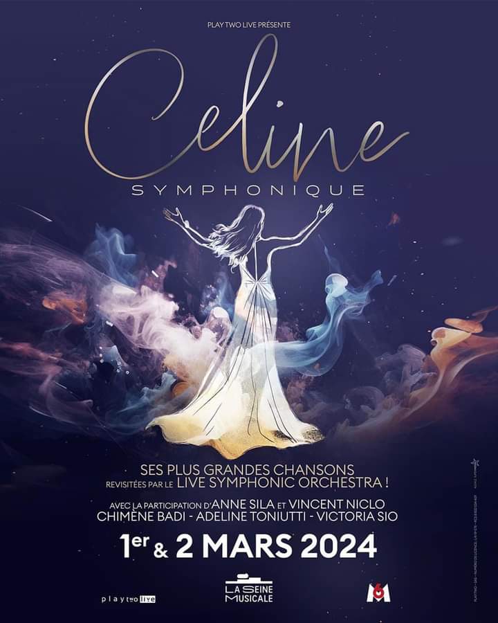 CELINE SYMPHONIQUE Le 1er et 2 mars 2024 à @LaSeineMusicale Avec @vincentniclo @ANNESILAOFF @chimeneofficiel #AdelineToniutti @VictoriaSioOff Réservations ici ➡️ laseinemusicale.com/spectacles-con…