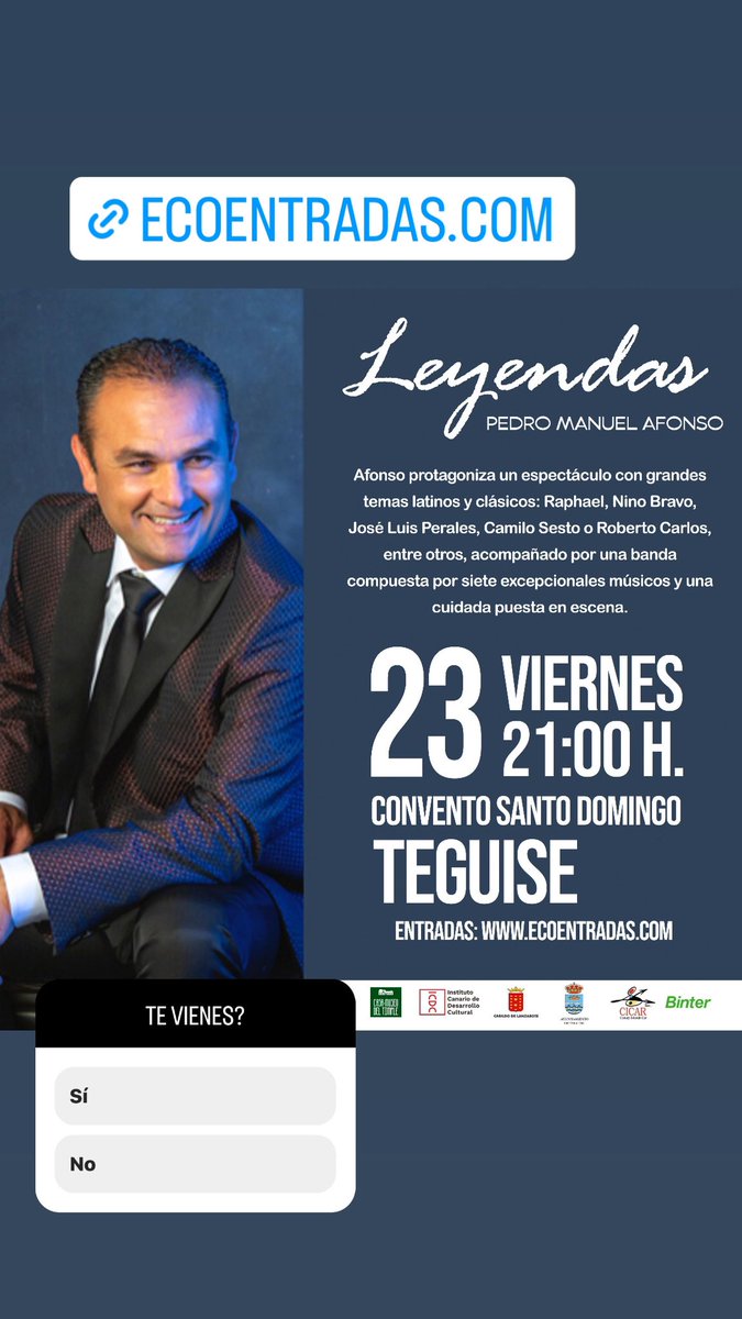 PMA_MOGANERO's tweet photo. El próximo viernes 23 de Febrero te esperamos en el Convento de Santo Domingo, Teguise, a las 21:00 h. Te vienes? 

Entradas: https://t.co/YUs5iEv6JH

No te vas arrepentir!
Abrazos https://t.co/1WPTEJNqhU