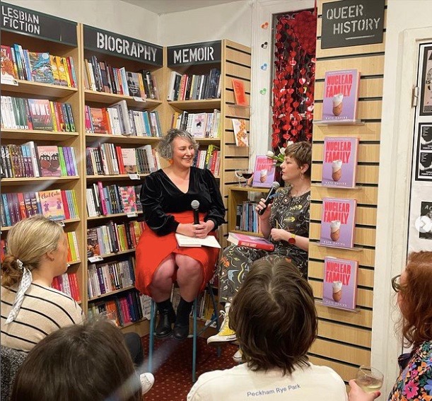 Packed house for the launch of Nuclear Family, the cracking new novel from Kate Davies. Lovely atmosphere, great readings, lively Q&A and lots of laughter. We loved Nuclear Family as much as we did her Polari Prize winning debut novel In At The Deep End. Signed copies avail.