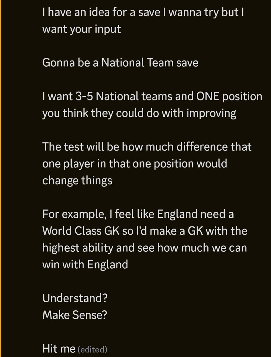 Gimme some suggestions ladies and gents 

One player to change the future of a whole nation? 

Which nation
Which position do YOU think could change the team and bump them up to the next level ?

#FM24 #footballmanager #football