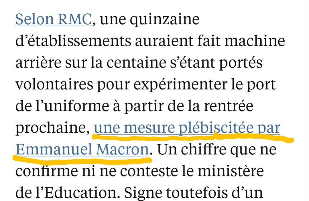 Alain Kempf (@alainkempf) on Twitter photo Alors non, lorsque le président de la République approuve une mesure quelconque, ça ne vaut (pas encore) "plébiscite".
<a href="/ElsaMaudet/">Elsa Maudet</a> <a href="/libe/">Libération</a> Alors non, lorsque le président de la République approuve une mesure quelconque, ça ne vaut (pas encore) "plébiscite".
<a href="/ElsaMaudet/">Elsa Maudet</a> <a href="/libe/">Libération</a>